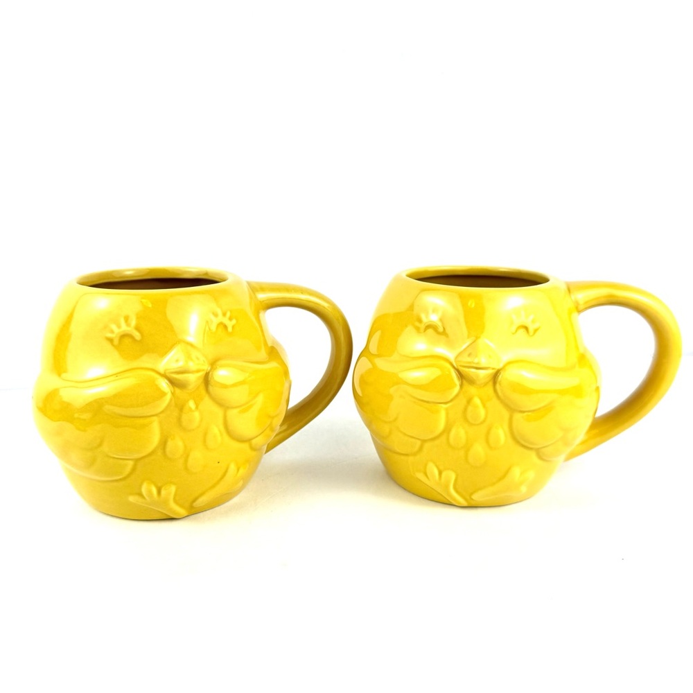 Set Of 2 Bright Star Ceramic 13.3oz Chick Coffee Mug! Never Used. Sweet Sunshine